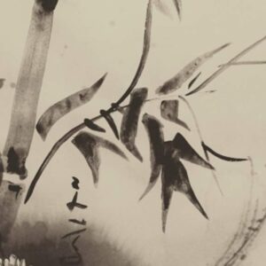 Sumi-e: bambú i pollets
